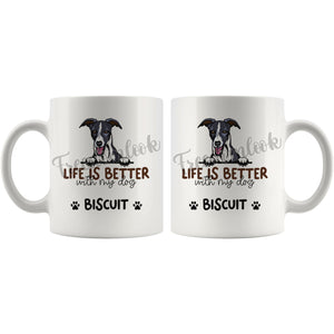 Personalized Whippet Dog Mom Dad Mug, Custom Dog's Name Gift