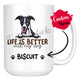 Personalized Whippet Dog Mom Dad Mug, Custom Dog's Name Gift