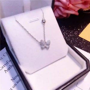 925 Sterling Silver Butterfly Pendant Necklace - Freedom Look