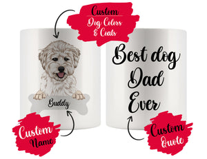 Personalized Whoodle Dog Mom Dad Mug, Best Dog Owner Gift