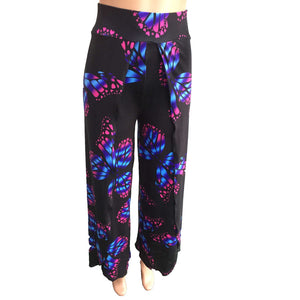 Unique! Butterfly Print High Split Pants - Freedom Look