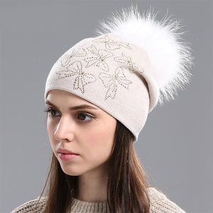 Beanie Hat with Knitted Wool from Cashmere and Cotton - Freedom Look