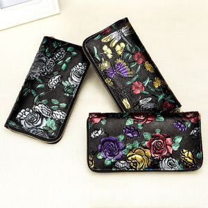 Leather Butterfly Large Wallet - Freedom Look
