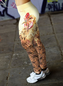 Rustic Farm Chicken Leggings