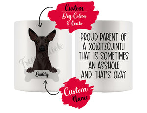 Personalized Xoloitzcuintli Dog Mom Dad Mug, Funny Dog Owner Gift