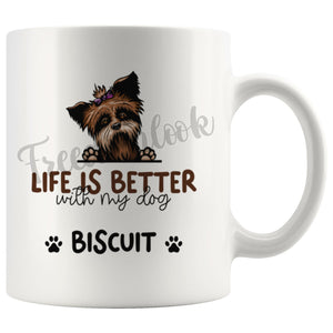 Personalized Yorkshire Terrier Dog Mom Dad Mug, Custom Dog's Name Gift