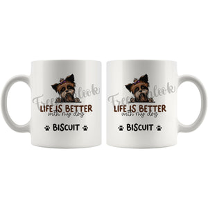 Personalized Yorkshire Terrier Dog Mom Dad Mug, Custom Dog's Name Gift