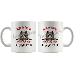 Personalized Yorkshire Terrier 2 Dog Mom Dad Mug, Custom Dog's Name Gift