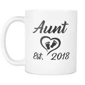 Aunt Established Mug - Aunt Est 2018 Mug - Auntie Established 2018 Mug - Great Gift For Aunt (11 oz) - Freedom Look