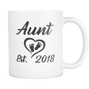 Aunt Established Mug - Aunt Est 2018 Mug - Auntie Established 2018 Mug - Great Gift For Aunt (11 oz) - Freedom Look