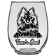 Finn's Dad Shetland Sheepdog Stemless Wine Glass