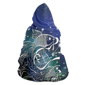 Personalized Pisces Horoscope Zodiac Star Sign Hooded Blanket
