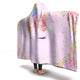 Unicorn Head Pink Hooded Blanket