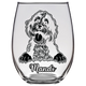 Mando - Bernedoodle Dog Stemless Wine Glass