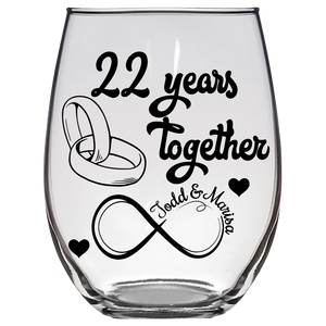 Todd & Marrisa Stemless Wine Glass