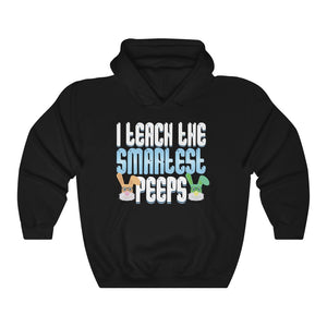 Teaching Smart Peeps Teacher Bunny Easter Unisex Hoodie Hooded Sweatshirt