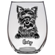 Rocky - Yorkshire Terrier Dog Stemless Wine Glass