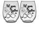 FTG - 46th Anniversary Stemless Wine Glass - Set of 2 (Laser Etched) - Clear