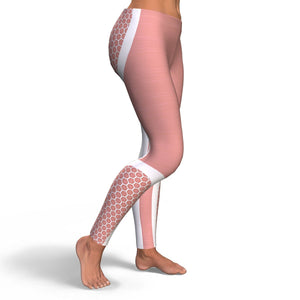 Hexagonal Printed Leggings - Pink