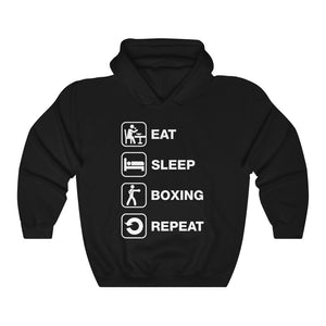 Eat Sleep Boxing Repeat Daily Routine Hobby Sport Unisex Hoodie Hooded Sweatshirt
