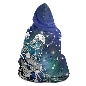 Personalized Aquarius Horoscope Zodiac Star Sign Hooded Blanket