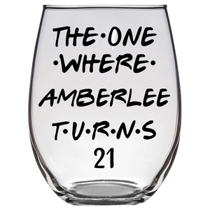Amberlee Turns 21 Years Stemless Wine Glass