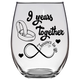 FTG - 9th Wedding Stemless Wine Glass (Laser Etched)