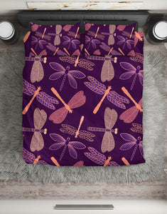 Dragonfly Violet Bedding Cover Set - Freedom Look