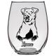 Keanu Patterdale Terrier Stemless Wine Glass
