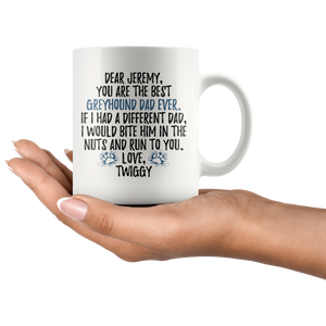Personalized Dog Twiggy Dad Jeremy Coffee Mug (11 oz)