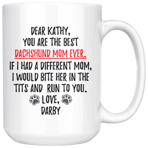 Dachshund Mom Kathy Coffee Mug (15 oz) - Freedom Look