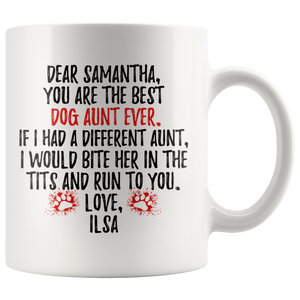 Personalized Dog Ilsa Aunt Samantha Coffee Mug (11 oz)