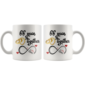 66th Wedding Anniversary Gift For Him And Her, Married For 66 Years, 66th Anniversary Mug For Husband & Wife, 66 Years Together With Her (11 oz )
