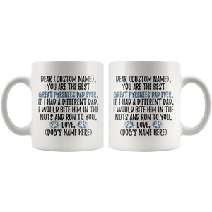 Personalized Best Great Pyrenees Dog Dad Coffee Mug (11 oz)