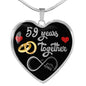 59 Years Anniversary Luxury Heart Silver Necklace - Freedom Look