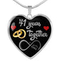 41 Years Anniversary Luxury Heart Silver Necklace - Freedom Look
