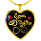 8 Year Anniversary Luxury Heart Necklace (Gold) - Freedom Look