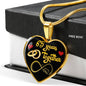 65 Years Anniversary Luxury Heart Gold Finish Necklace