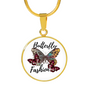Butterfly Fashion Pendant Necklace And Bangle (Gold And Silver) - Freedom Look