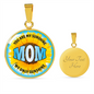 Sunshine Mom Mother’s Day Sunflower Engraved Pendant Necklace Jewelry Gift