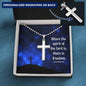 Cross Engraving Pendant Jewelry Necklace Women Men Military Chain Birthday Gift