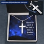 Cross Engraving Pendant Jewelry Necklace Women Men Military Chain Birthday Gift