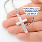 Cross Engraved Pendant Necklace Jewelry Women Men Chain Birthday Gift