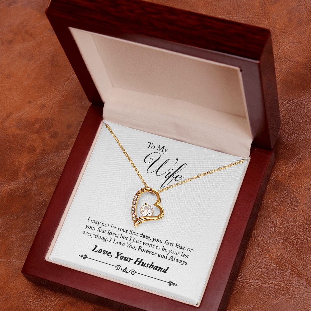 Husband To Wife Gift Forever & Always Yours Message Box + Heart Pendant Necklace