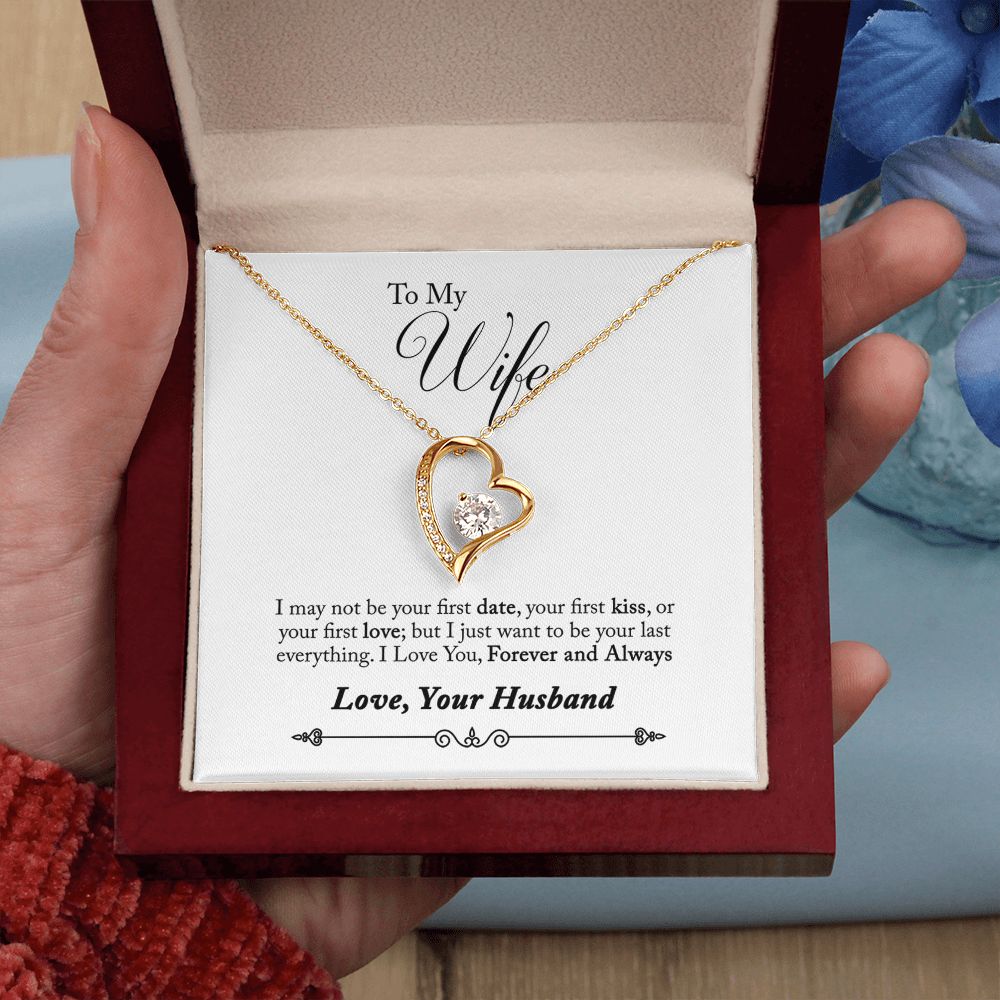 Husband To Wife Gift Forever & Always Yours Message Box + Heart Pendant Necklace