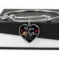 48 Years Anniversary Luxury Heart Silver Bangle - Freedom Look
