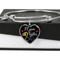 57 Years Anniversary Luxury Heart Silver Bangle - Freedom Look
