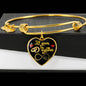 38 Years Anniversary Luxury Heart Gold Bangle - Freedom Look