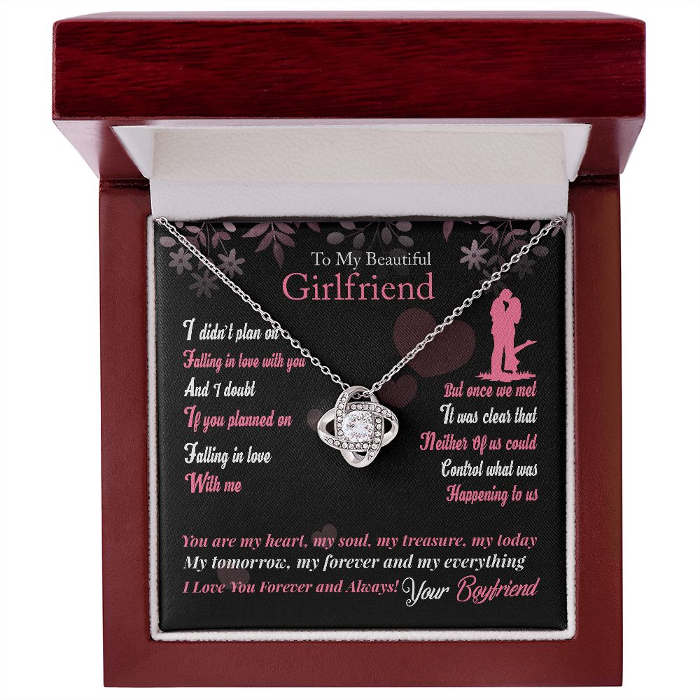 Boyfriend To Girlfriend Forever & Always Yours Message - "Love Knot" Pen. Necklace