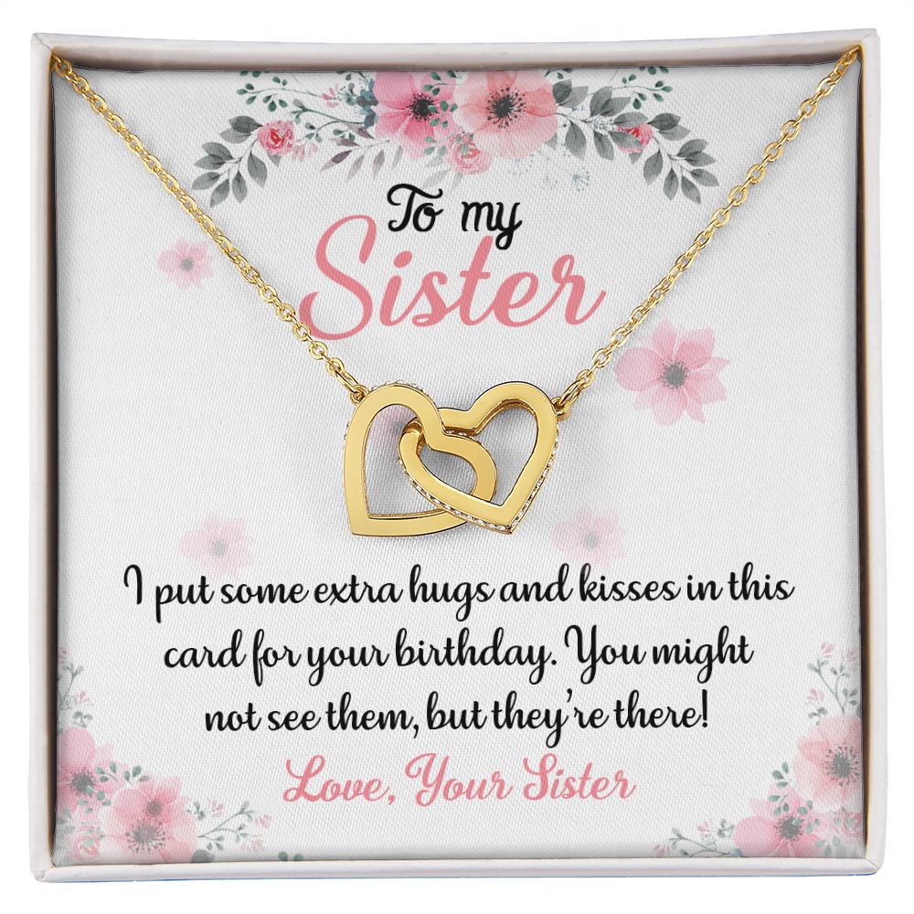 Sister To Sis Jewelry Virtual Hugs And Kisses Message Card + Necklace